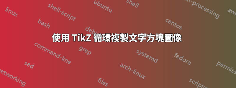 使用 TikZ 循環複製文字方塊圖像