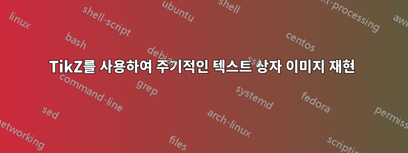 TikZ를 사용하여 주기적인 텍스트 상자 이미지 재현