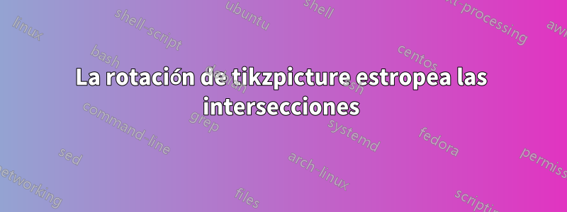 La rotación de tikzpicture estropea las intersecciones