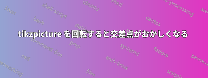 tikzpicture を回転すると交差点がおかしくなる