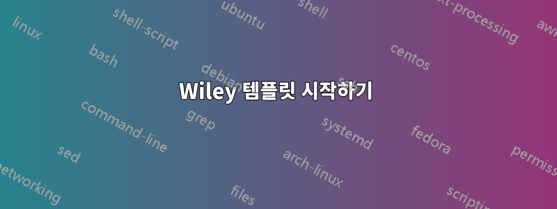 Wiley 템플릿 시작하기