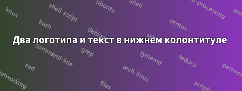 Два логотипа и текст в нижнем колонтитуле