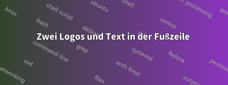 Zwei Logos und Text in der Fußzeile