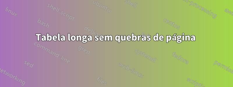 Tabela longa sem quebras de página