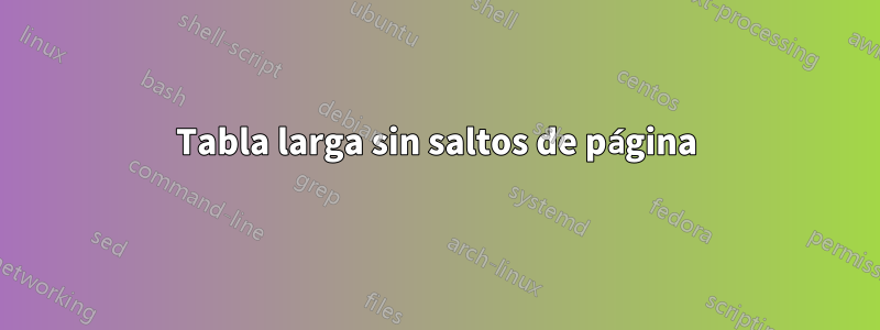 Tabla larga sin saltos de página