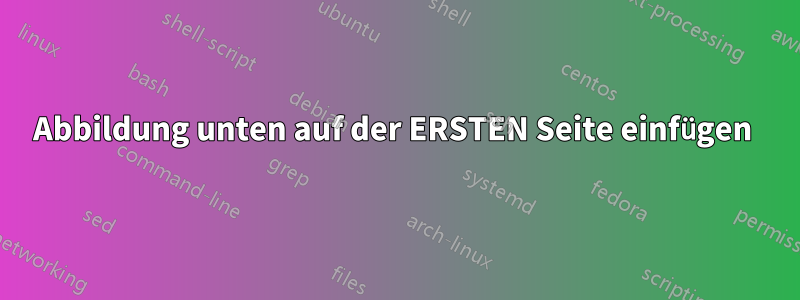 Abbildung unten auf der ERSTEN Seite einfügen 