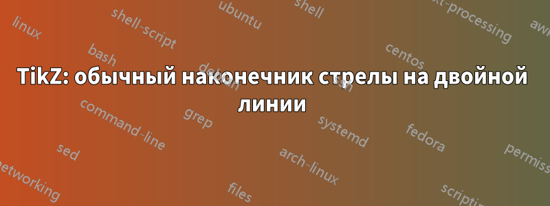 TikZ: обычный наконечник стрелы на двойной линии