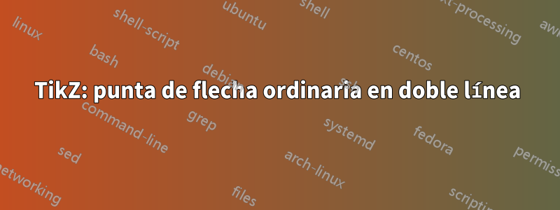 TikZ: punta de flecha ordinaria en doble línea