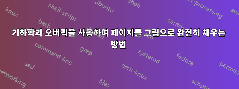 기하학과 오버픽을 사용하여 페이지를 그림으로 완전히 채우는 방법