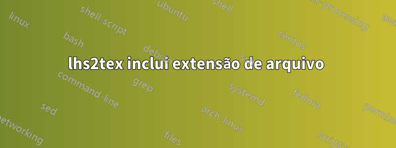 lhs2tex inclui extensão de arquivo