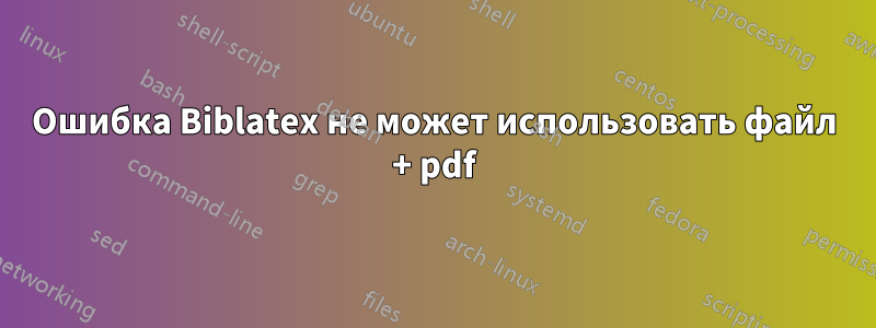 Ошибка Biblatex не может использовать файл + pdf