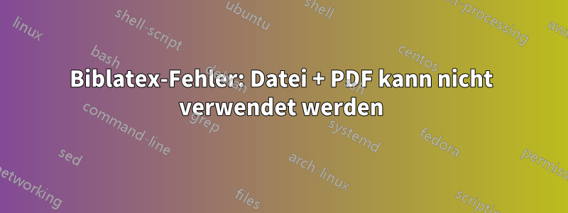 Biblatex-Fehler: Datei + PDF kann nicht verwendet werden