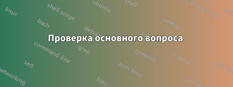 Проверка основного вопроса