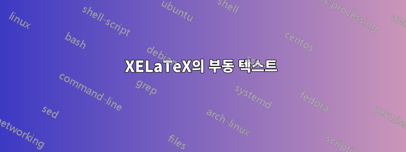 XELaTeX의 부동 텍스트