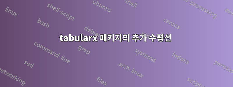 tabularx 패키지의 추가 수평선