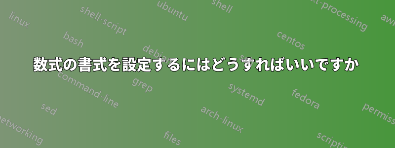 数式の書式を設定するにはどうすればいいですか