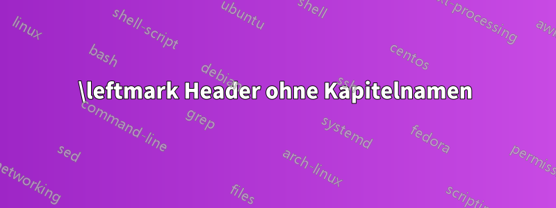 \leftmark Header ohne Kapitelnamen