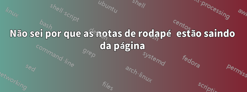 Não sei por que as notas de rodapé estão saindo da página