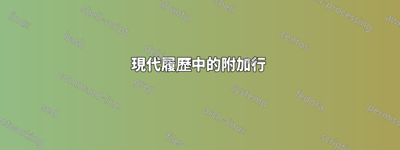 現代履歷中的附加行