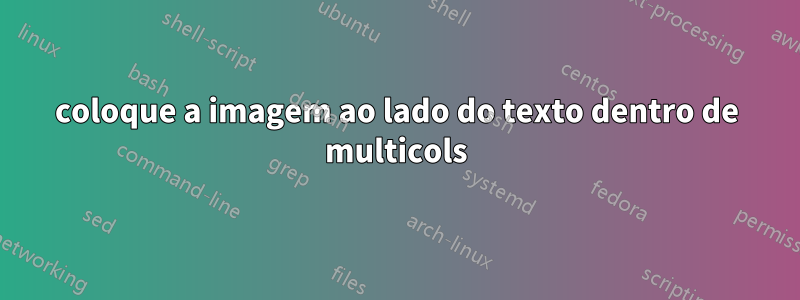 coloque a imagem ao lado do texto dentro de multicols