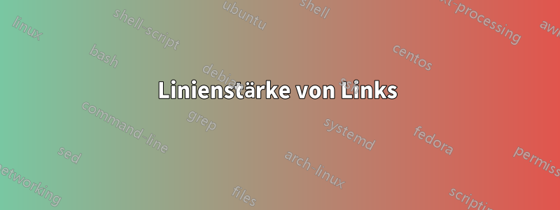 Linienstärke von Links