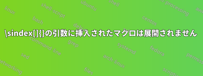 \sindex[]{}の引数に挿入されたマクロは展開されません