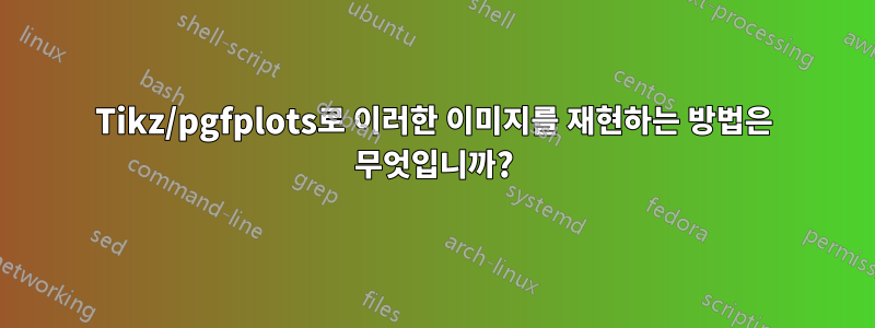 Tikz/pgfplots로 이러한 이미지를 재현하는 방법은 무엇입니까?