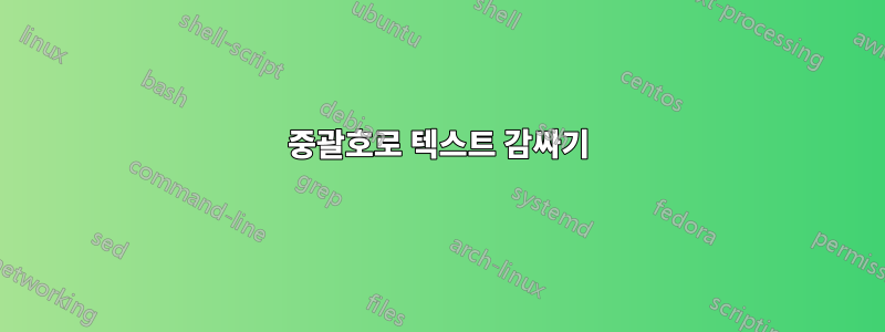 중괄호로 텍스트 감싸기