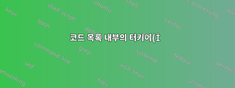 코드 목록 내부의 터키어(İ) 문자