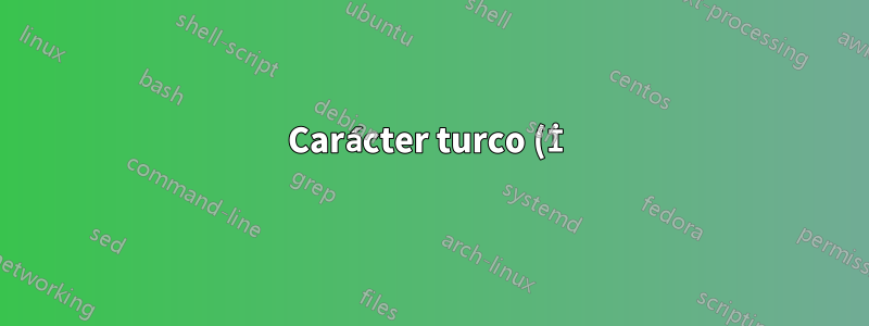 Carácter turco (İ) dentro de los listados de códigos