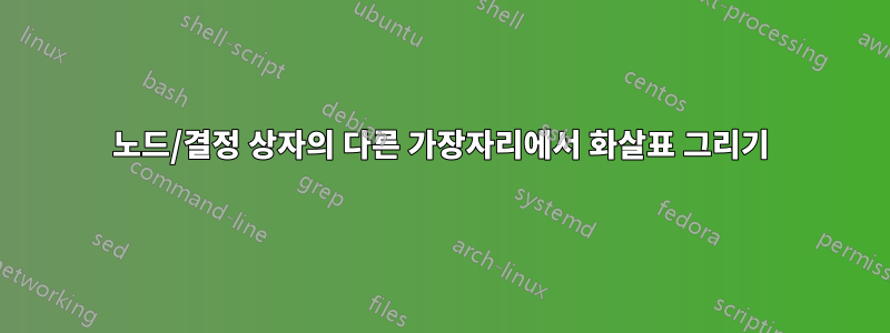 노드/결정 상자의 다른 가장자리에서 화살표 그리기