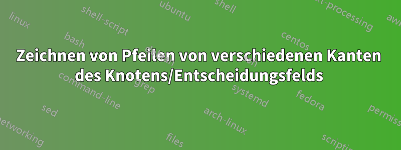 Zeichnen von Pfeilen von verschiedenen Kanten des Knotens/Entscheidungsfelds