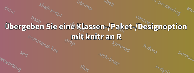 Übergeben Sie eine Klassen-/Paket-/Designoption mit knitr an R