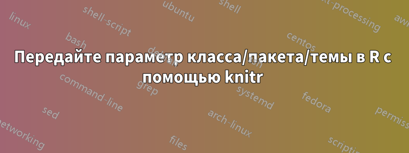 Передайте параметр класса/пакета/темы в R с помощью knitr