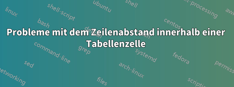 Probleme mit dem Zeilenabstand innerhalb einer Tabellenzelle