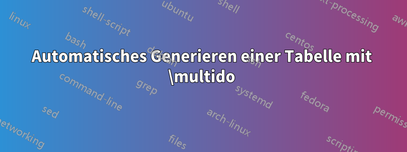 Automatisches Generieren einer Tabelle mit \multido