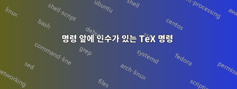 명령 앞에 인수가 있는 TeX 명령