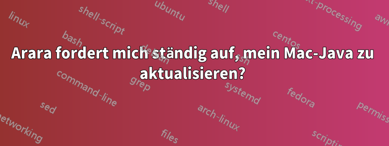 Arara fordert mich ständig auf, mein Mac-Java zu aktualisieren?