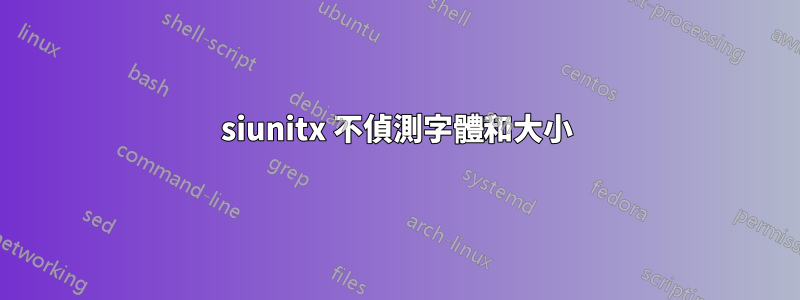 siunitx 不偵測字體和大小