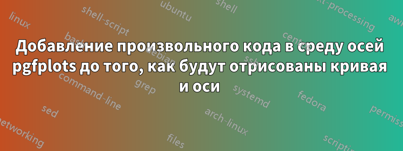 Добавление произвольного кода в среду осей pgfplots до того, как будут отрисованы кривая и оси