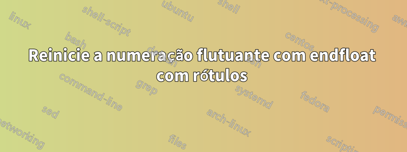 Reinicie a numeração flutuante com endfloat com rótulos
