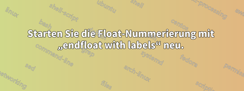 Starten Sie die Float-Nummerierung mit „endfloat with labels“ neu.