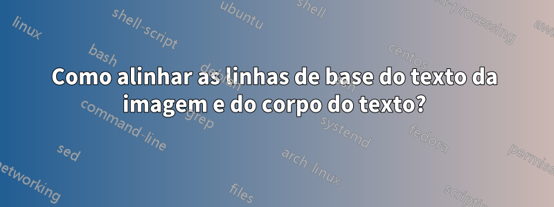 Como alinhar as linhas de base do texto da imagem e do corpo do texto?
