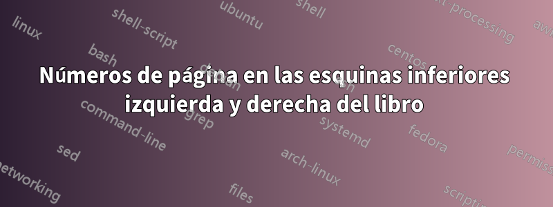 Números de página en las esquinas inferiores izquierda y derecha del libro