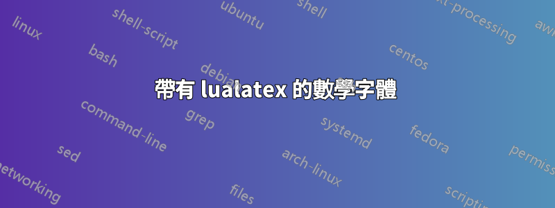 帶有 lualatex 的數學字體