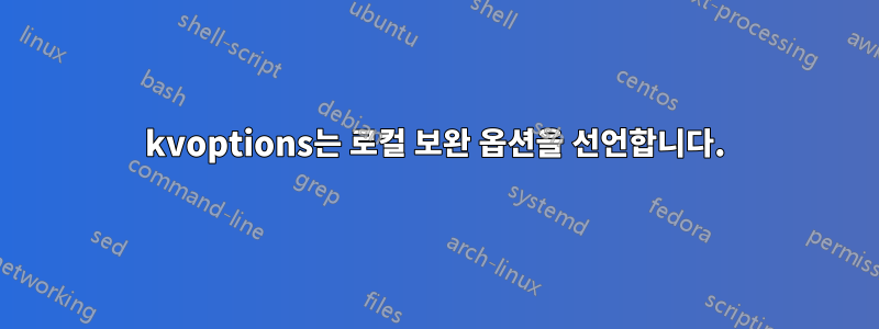 kvoptions는 로컬 보완 옵션을 선언합니다.