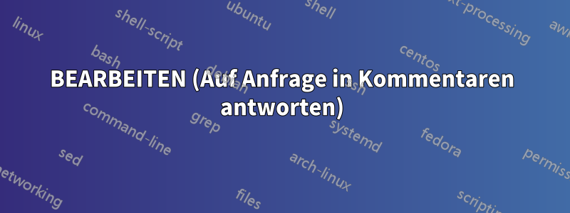 BEARBEITEN (Auf Anfrage in Kommentaren antworten)