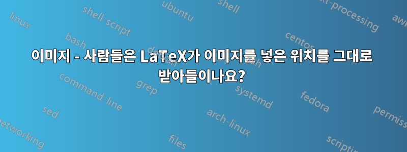 이미지 - 사람들은 LaTeX가 이미지를 넣은 위치를 그대로 받아들이나요?