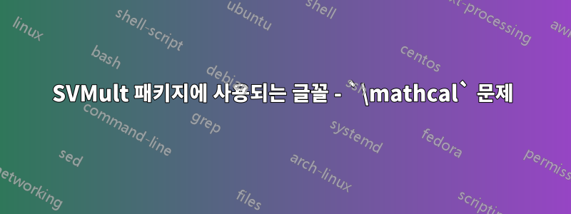 SVMult 패키지에 사용되는 글꼴 - `\mathcal` 문제