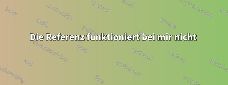 Die Referenz funktioniert bei mir nicht